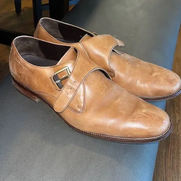 Cole Haan Leather Monk Strap Dress Shoes - Picture 1 of 7
